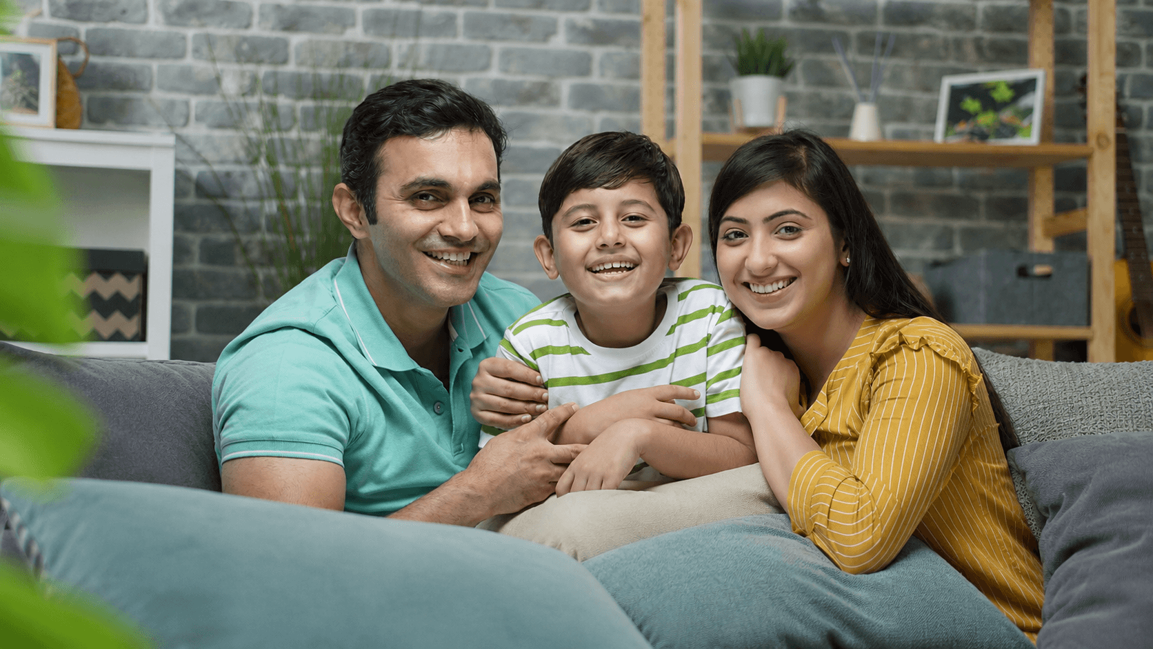 A family smiling together